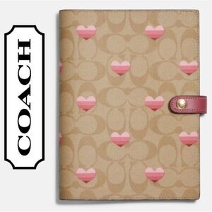 Coach Signature C and Pink Heart Print Notebook Valentine